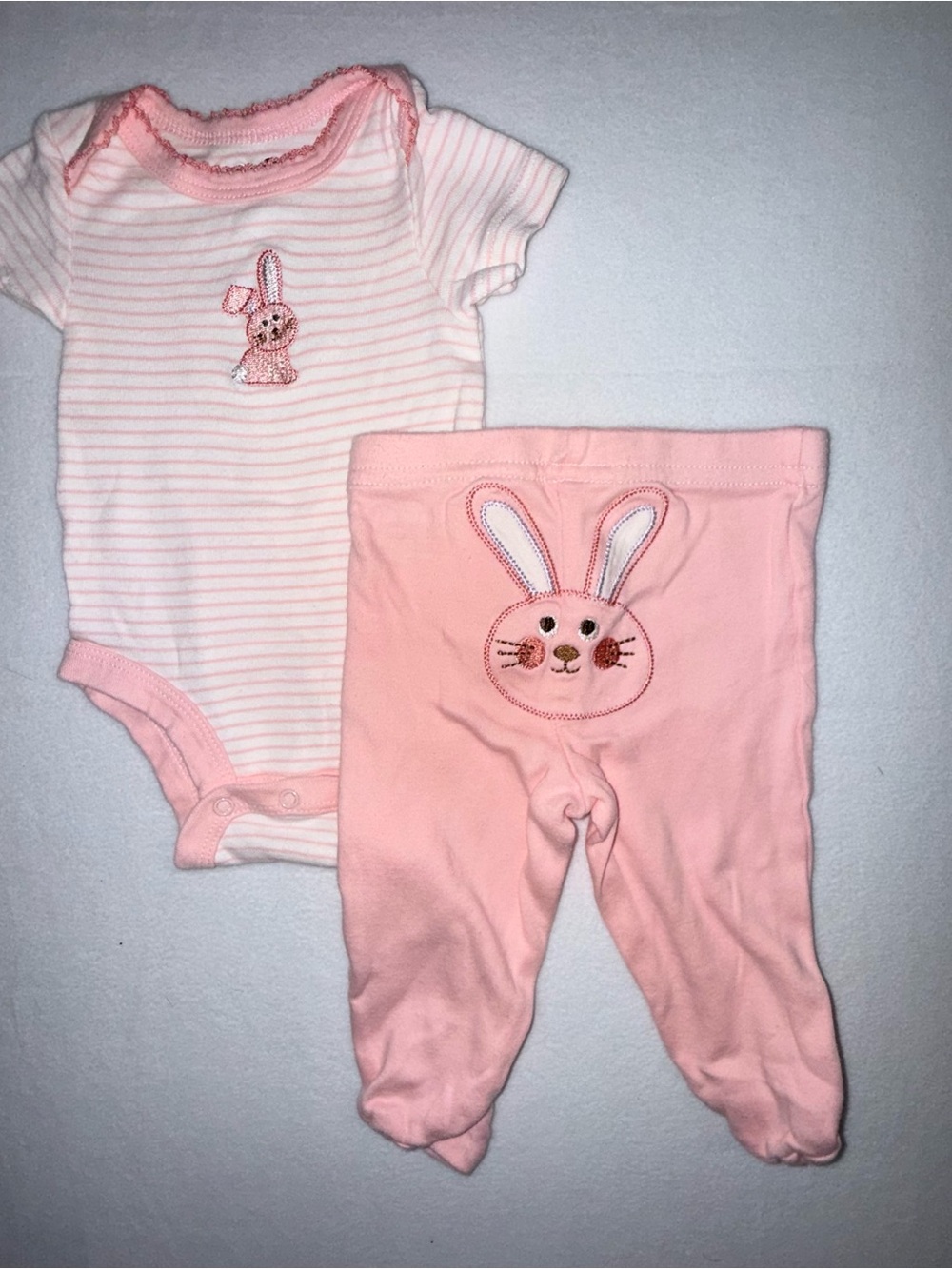 BabiesRUs Pink Baby Onsie with Footed bottoms - size 3 month GUC